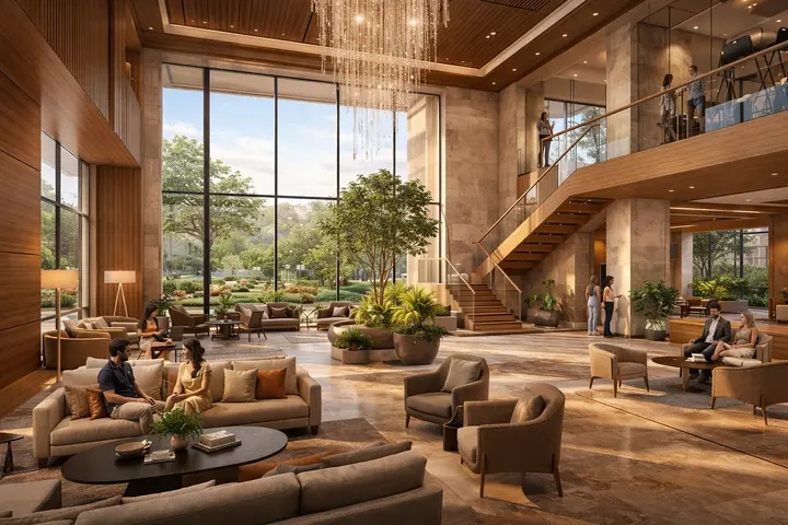 Clubhouse interior at Godrej Aveline